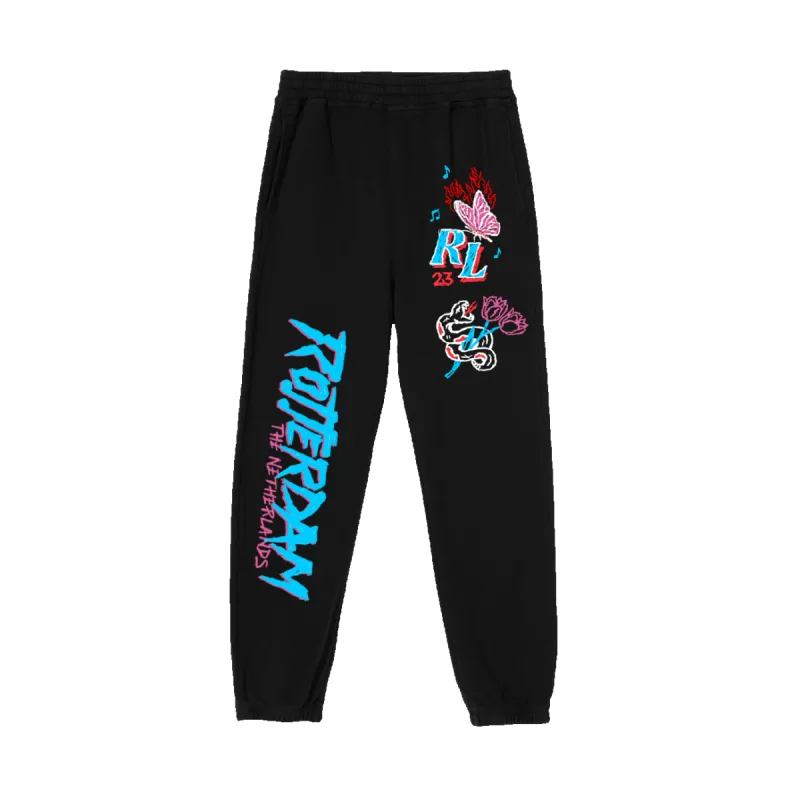 RL Rotterdam 23 Bite Back Black Sweatpants sold by Rolling Loud Merch