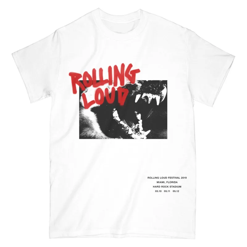 The Hand That Bites SS Tee White sold by Rolling Loud Merch