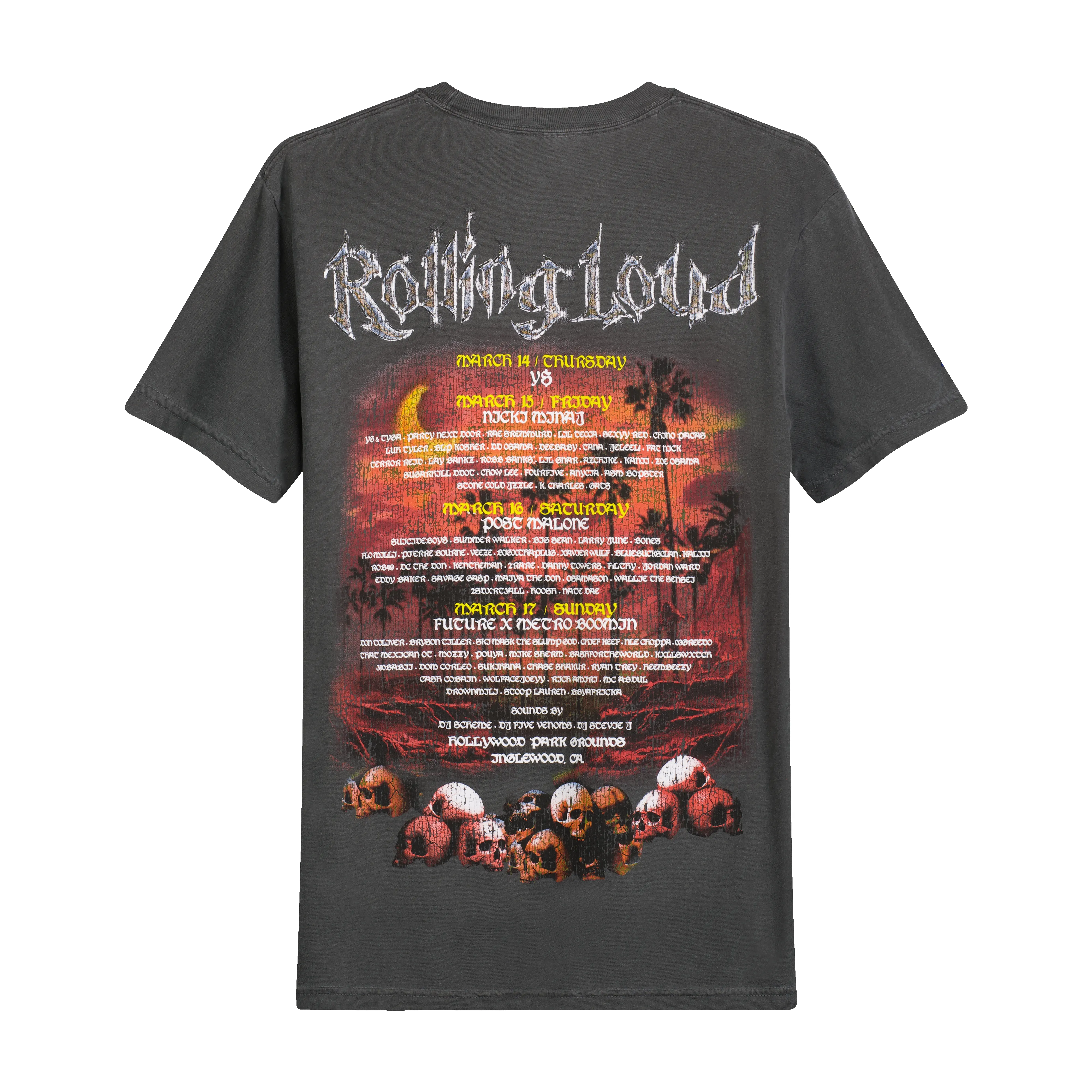 RL LA 24 Armagedon Washed Black Lineup Tee sold by Rolling Loud Merch product image thumbnail 2
