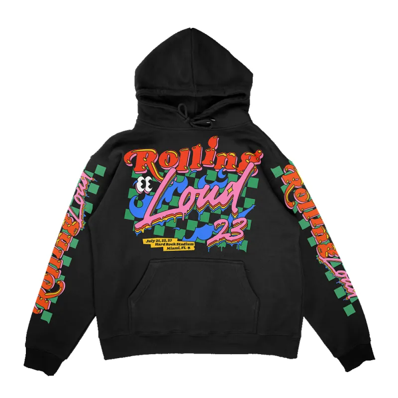 Exclusive Miami 23 Line Up Hoodie Black sold by Rolling Loud Merch