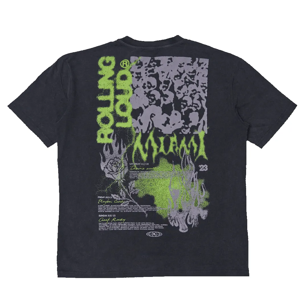 RL Miami 23 Static Vision Vintage Black Lineup Tee sold by Rolling Loud Merch product image thumbnail 2