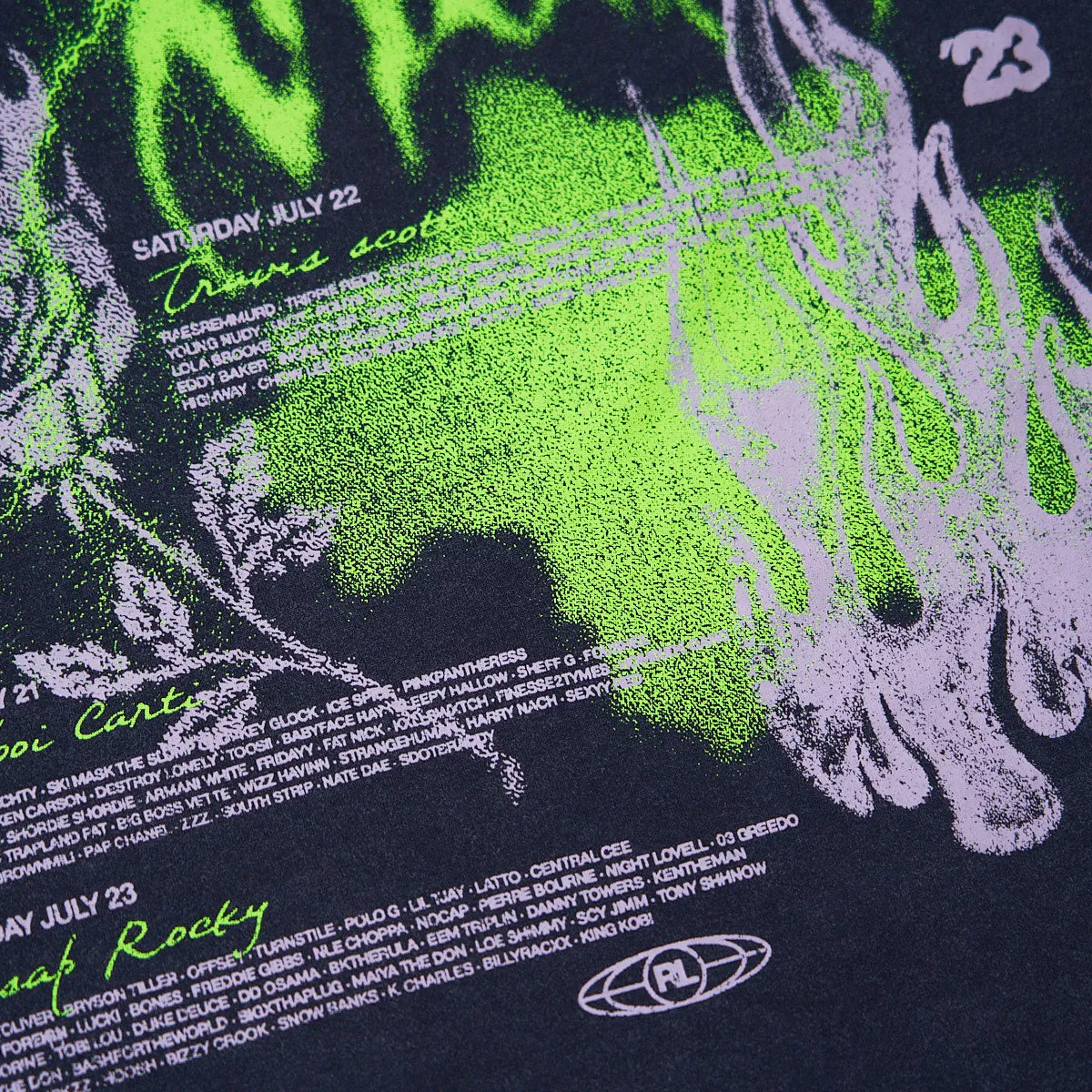 RL Miami 23 Static Vision Vintage Black Lineup Tee sold by Rolling Loud Merch product image thumbnail 4