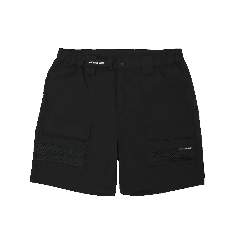 RL Black Mesh Shorts sold by Rolling Loud Merch