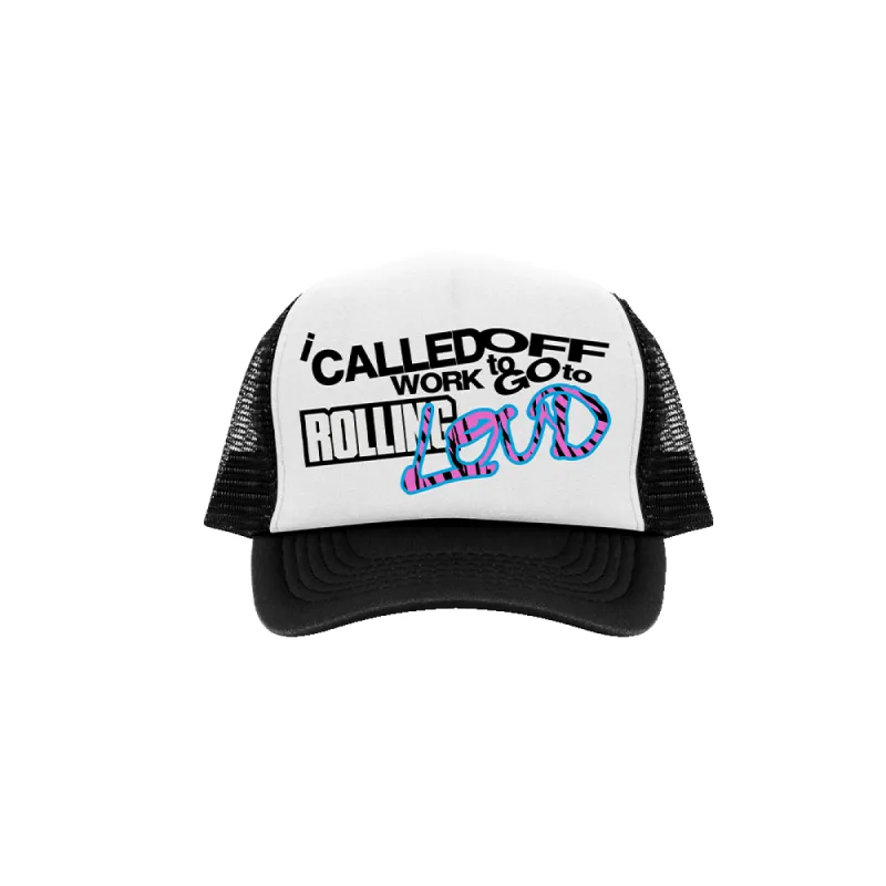 RL Called Off Work Miami 22' Trucker Hat sold by Rolling Loud Merch