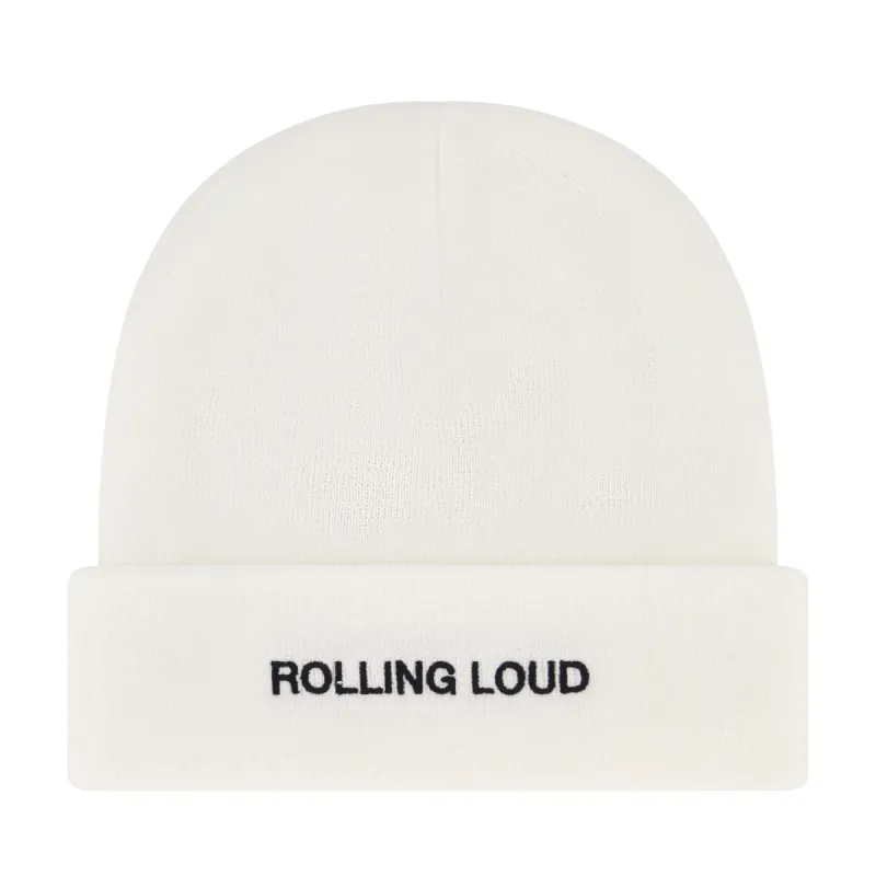 RL Dialect White Beanie made by Rolling Loud Merch