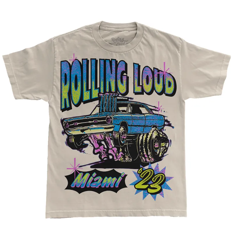 RL Miami 23 Hydraulics Ivory Lineup Tee sold by Rolling Loud Merch
