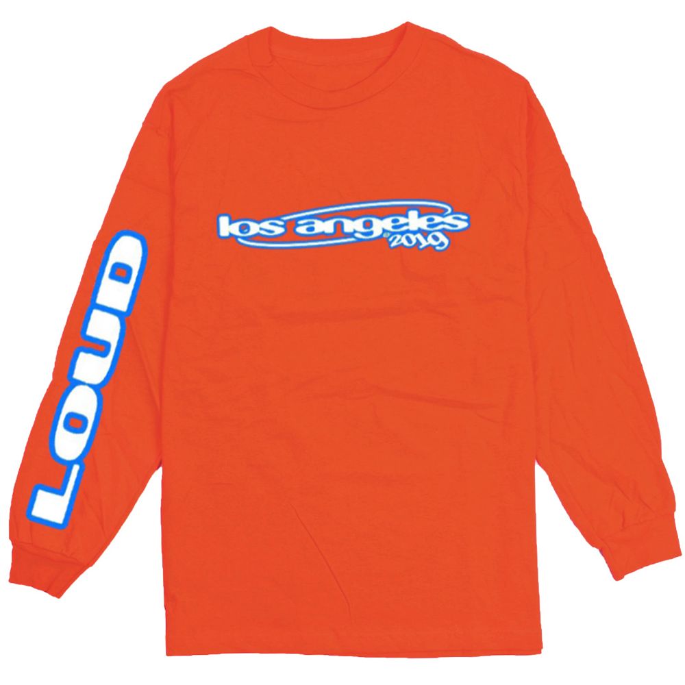 LA19 Orange Neon LS Tee sold by Rolling Loud Merch
