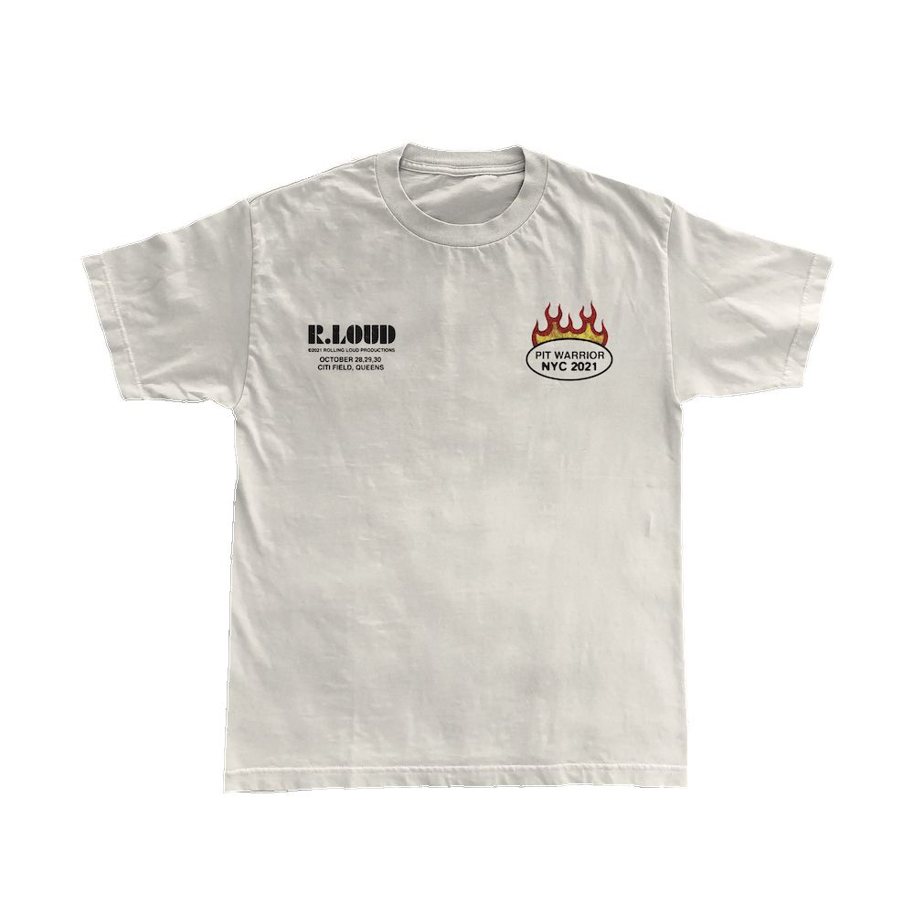 Pit Warrior NYC 2021 White Tee sold by Rolling Loud Merch product image thumbnail 2