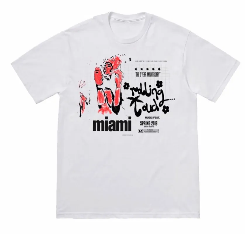 Miami Movie SS Tee White sold by Rolling Loud Merch