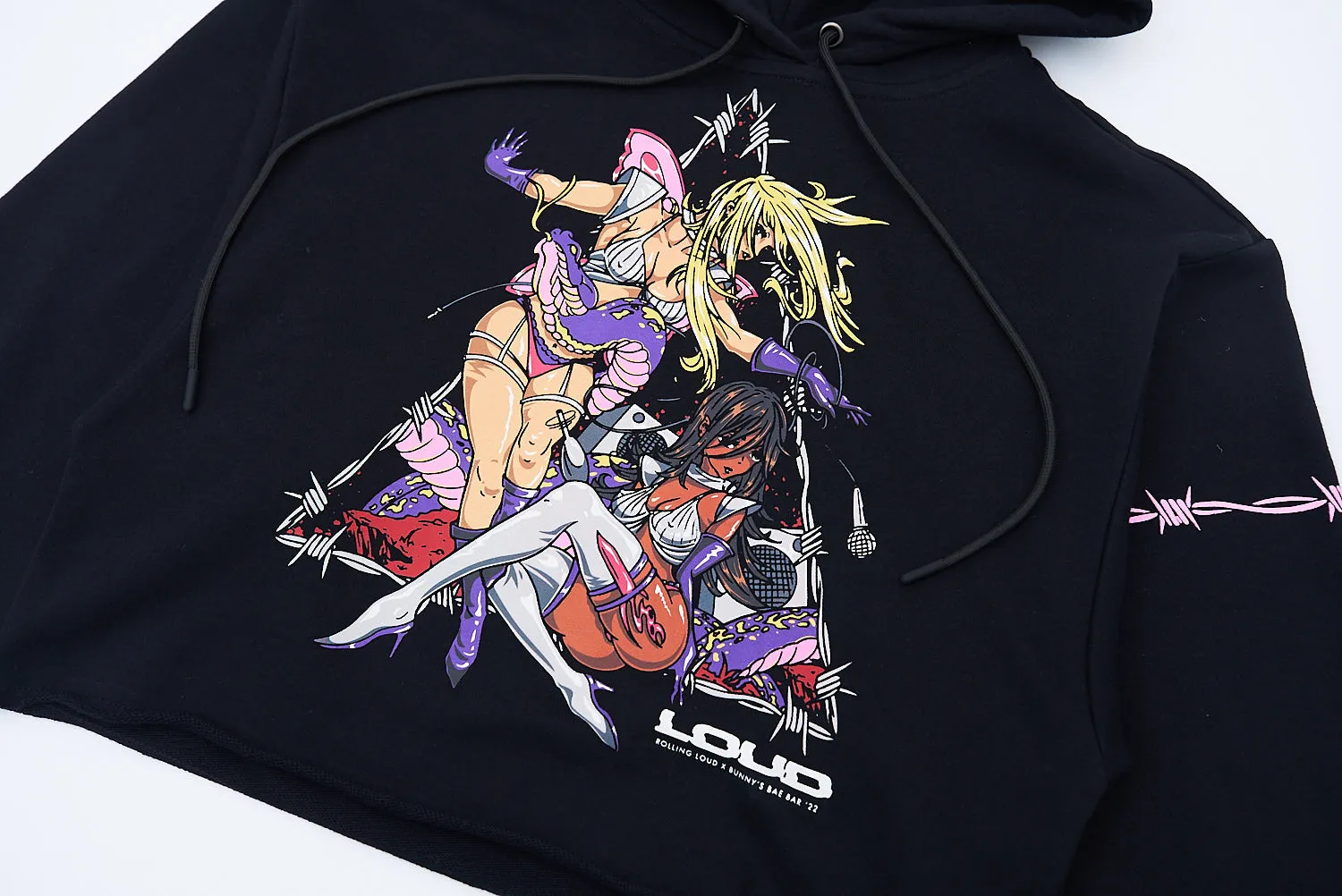 RL X Bunny Bae Bar Crop Hoodie NYC 22 sold by Rolling Loud Merch product image thumbnail 2