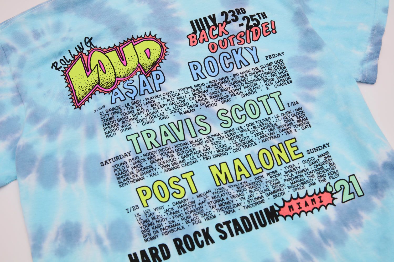 Neon Splash Miami 21 Tee Tie Dye sold by Rolling Loud Merch product image thumbnail 4