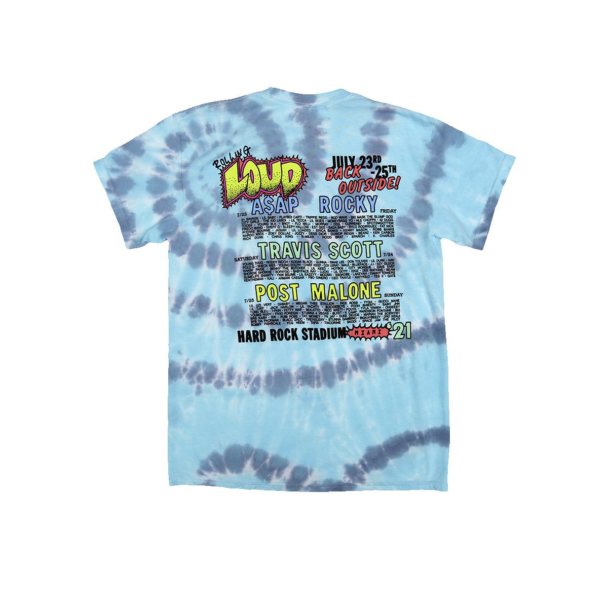 Neon Splash Miami 21 Tee Tie Dye sold by Rolling Loud Merch product image thumbnail 2