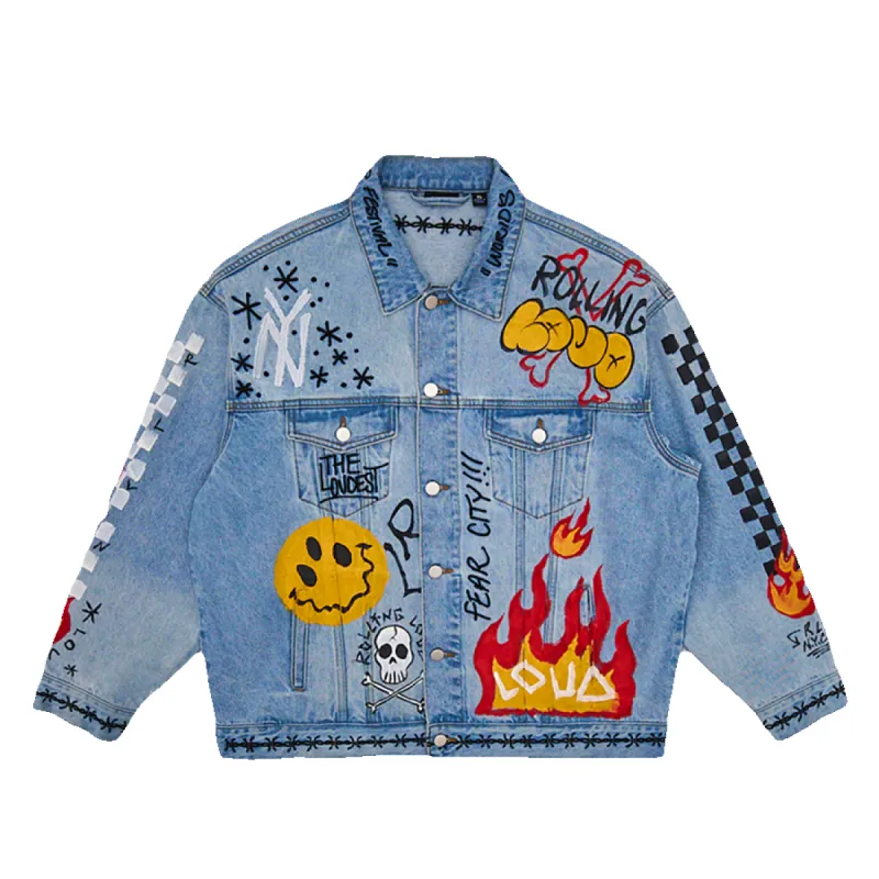 RL Hando Painted Denim Jacket sold by Rolling Loud Merch