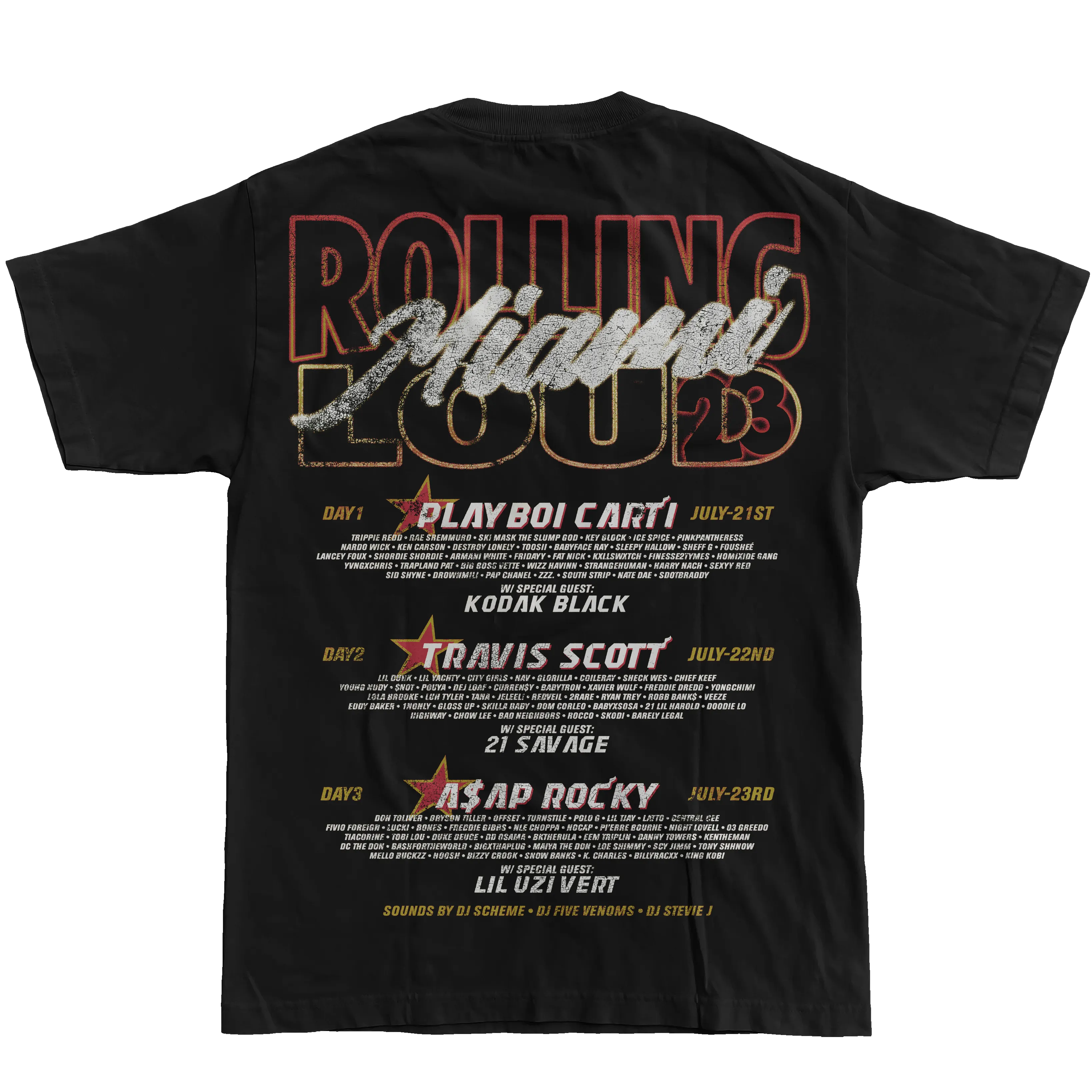 RL Miami 23 Black Rings Lineup Tee sold by Rolling Loud Merch product image thumbnail 2