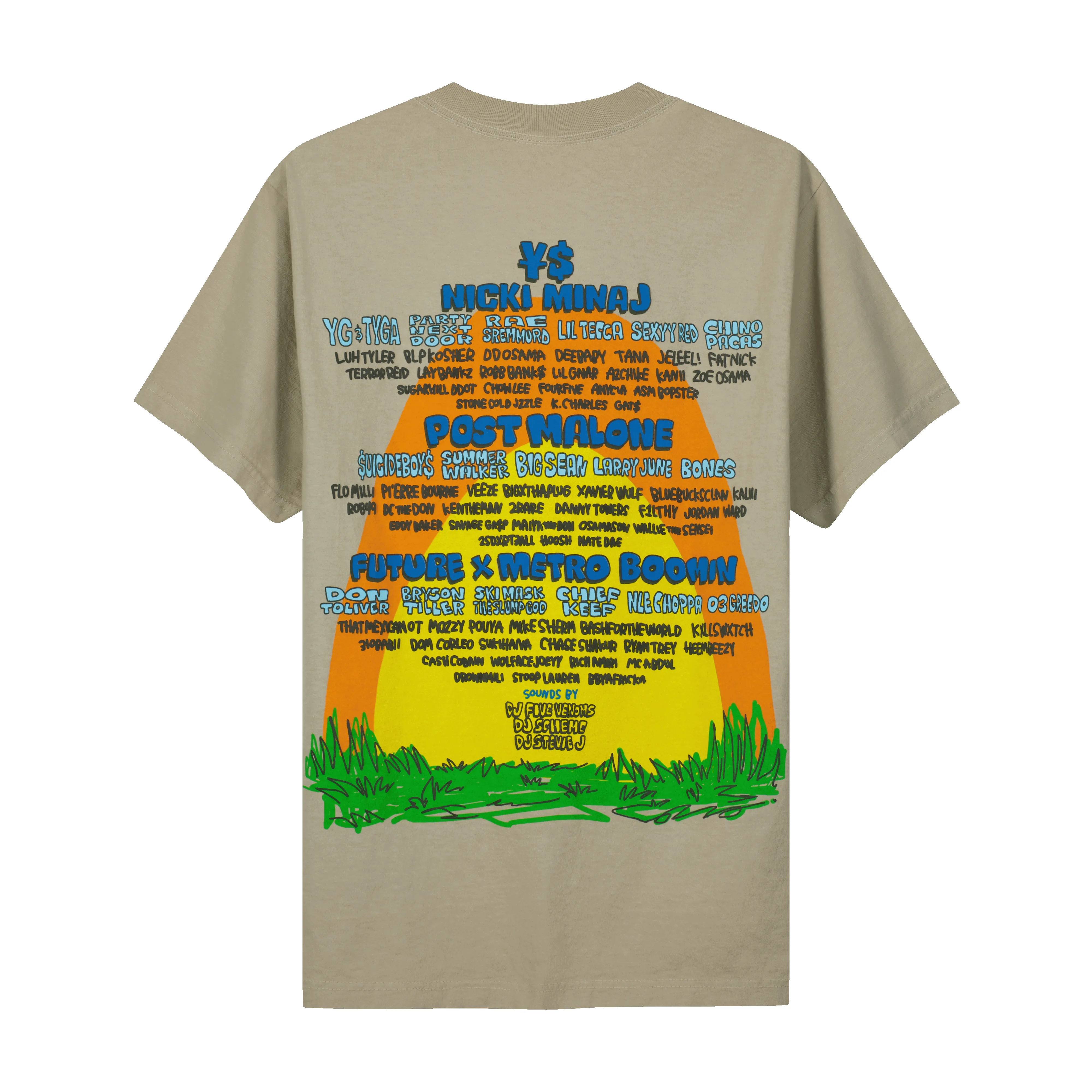 RL X B2SS Sunny Flowers Sand Lineup Tee sold by Rolling Loud Merch product image thumbnail 2