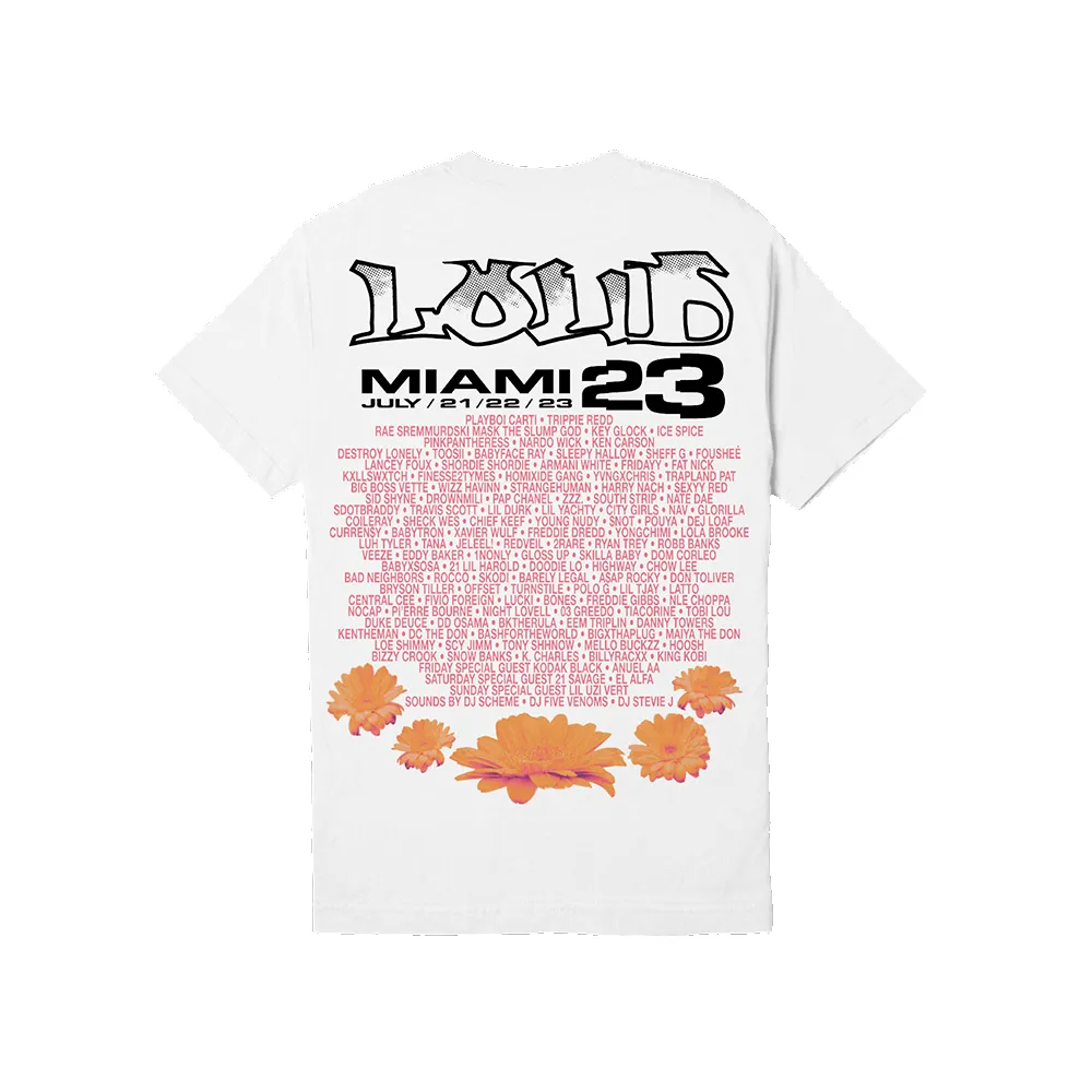 RL Miami 23 Ladies Night White Tee sold by Rolling Loud Merch product image thumbnail 3