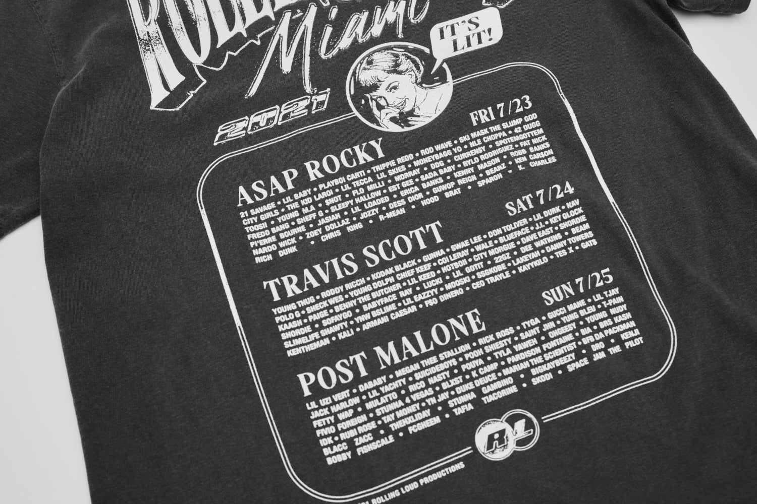 Official Miami Donk 21 Line Up Tee sold by Rolling Loud Merch product image thumbnail 4