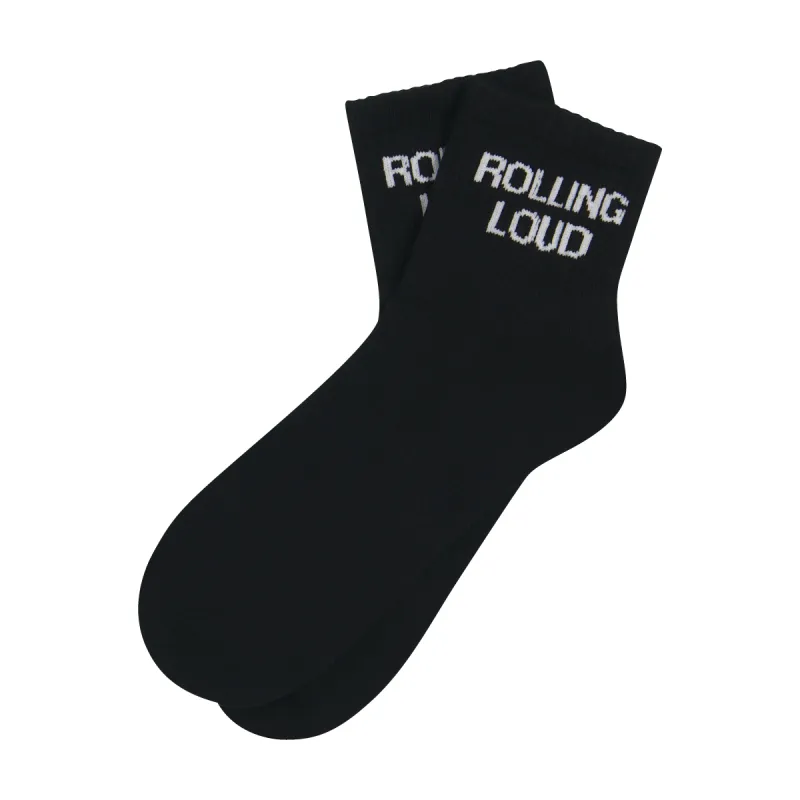 RL Classic Highlighter Black Quarter Socks sold by Rolling Loud Merch