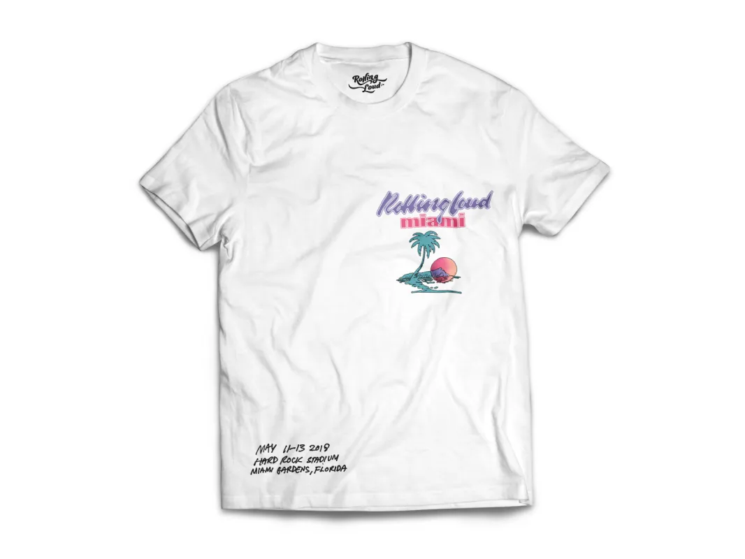 Rolling Loud Miami White Lineup Tee sold by Rolling Loud Merch