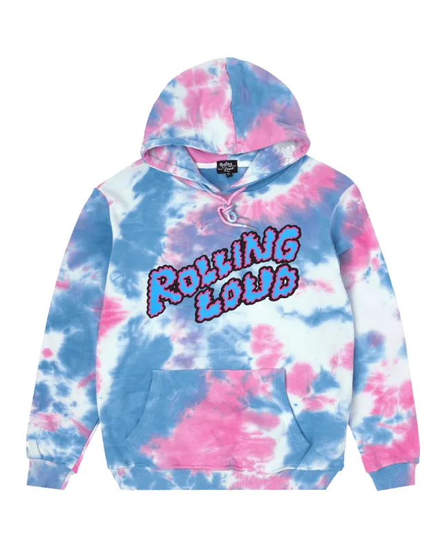 Puffy Logo Tie Dye Classic Pink Hoodie sold by Rolling Loud Merch
