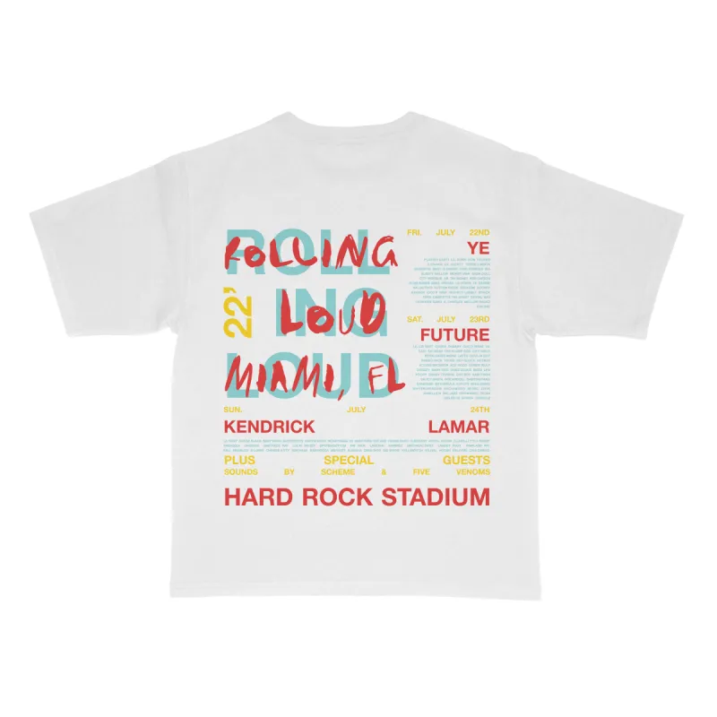RL Exclusive Miami 2022 Line Up T Shirt White sold by Rolling Loud Merch