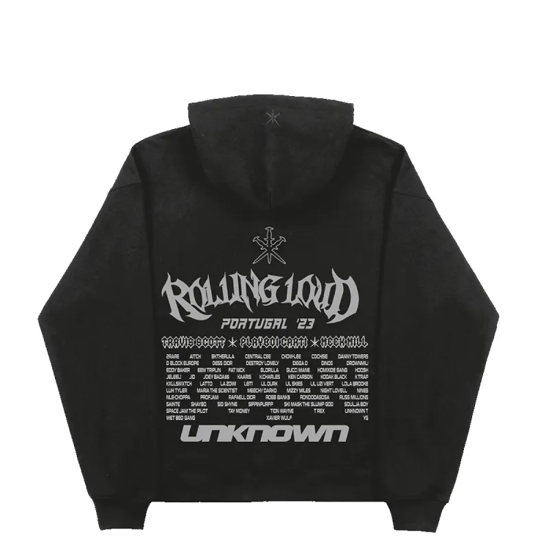 RL Unknown Portugal Lineup Hoodie sold by Rolling Loud Merch