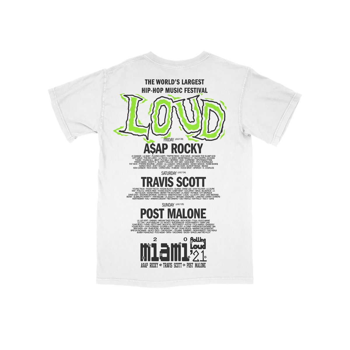 Cracked Miami 21 Tee White sold by Rolling Loud Merch product image thumbnail 2