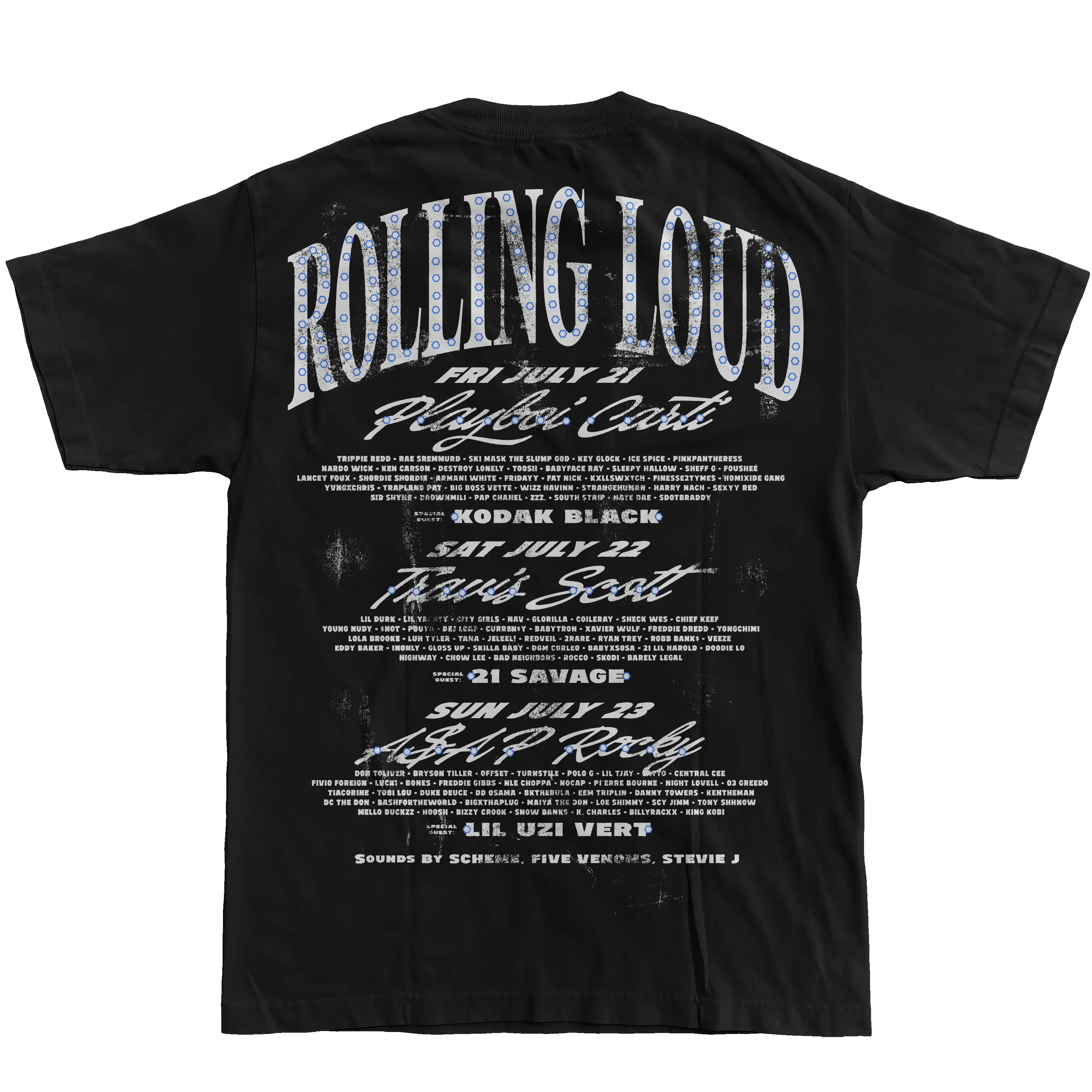 RL Miami 23 Donk Bling Lineup Black Tee sold by Rolling Loud Merch product image thumbnail 2