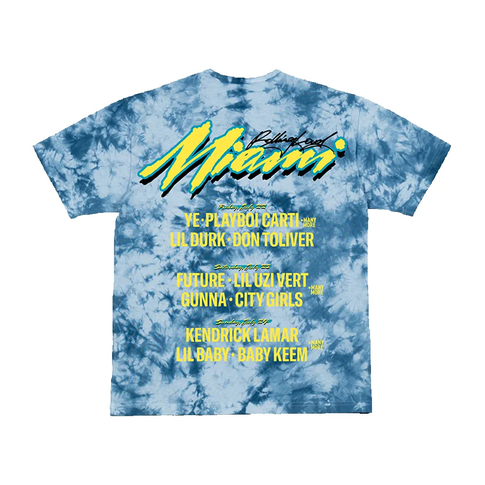 RL No Stems T Shirt Tie Dye Miami 22 sold by Rolling Loud Merch product image thumbnail 2