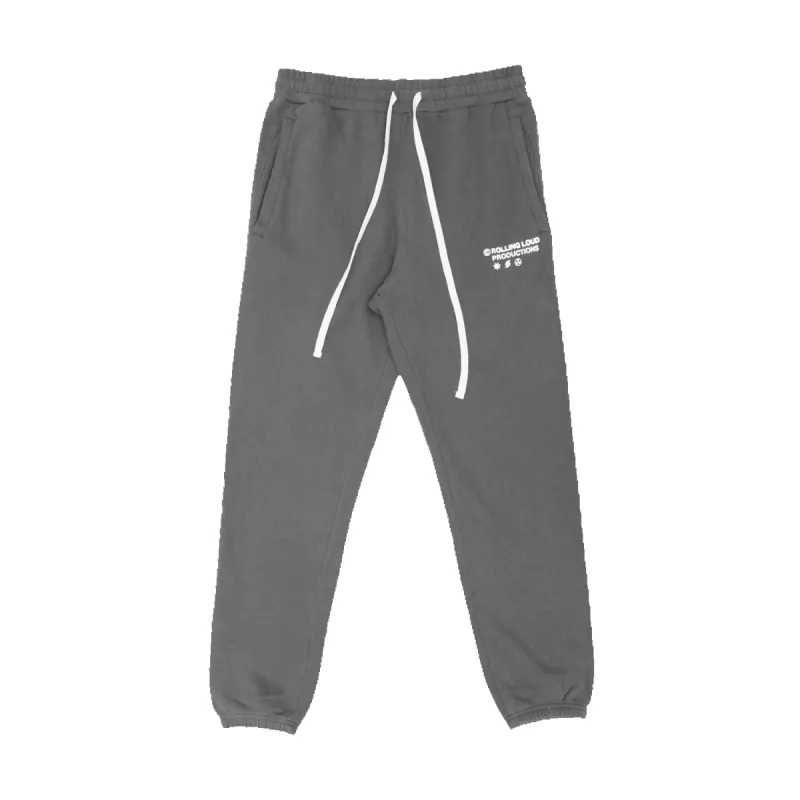 RL Productions Premium Terry Sweatpants Charcoal sold by Rolling Loud Merch