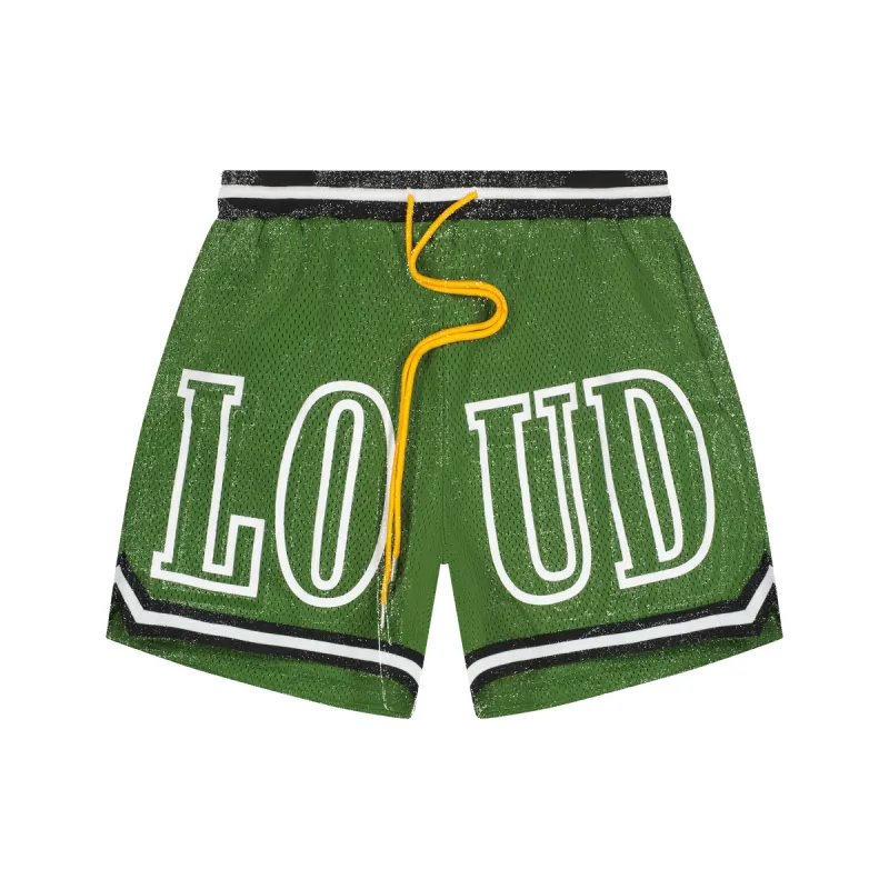RL Loud Green Mesh Shorts sold by Rolling Loud Merch