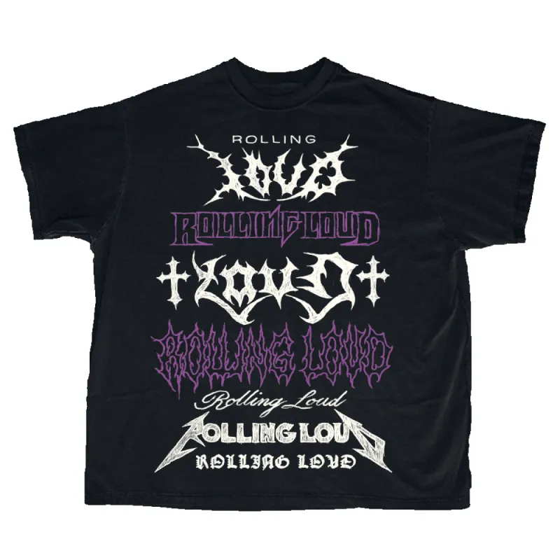 RL Miami 24 Loud Fonts Headliner Drop Shoulder Tee sold by Rolling Loud Merch