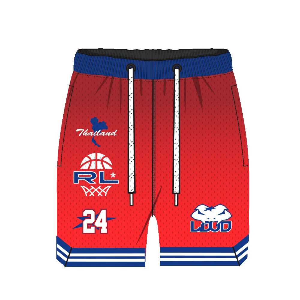 RL Thailand 24 Official Red Basketball Shorts sold by Rolling Loud Merch
