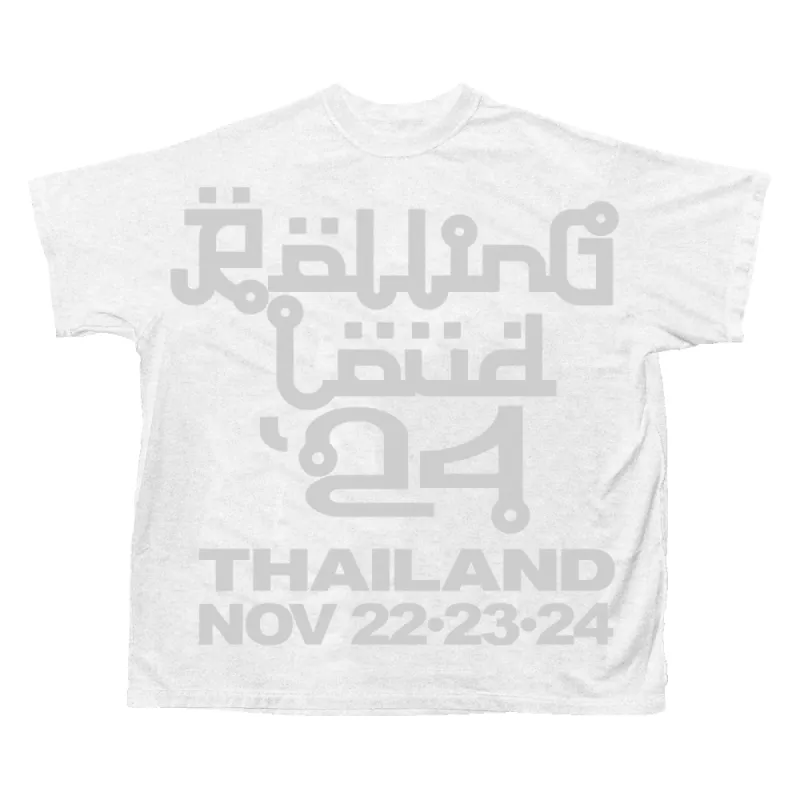 RL Thailand 24 Oil Slick 3M White Lineup Tee sold by Rolling Loud Merch