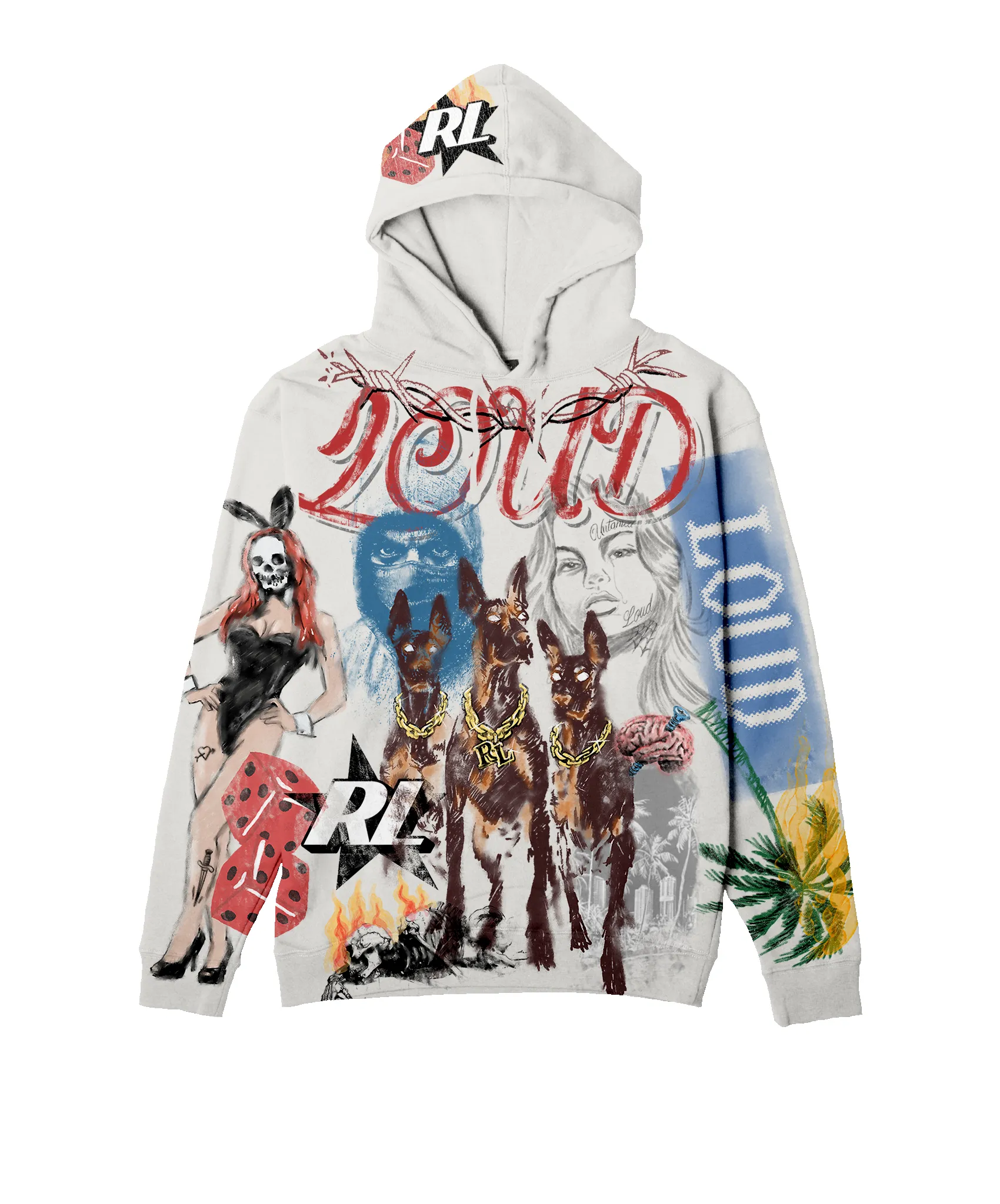 RL Mixed Media Cement AOP Hoodie sold by Rolling Loud Merch product image thumbnail 2