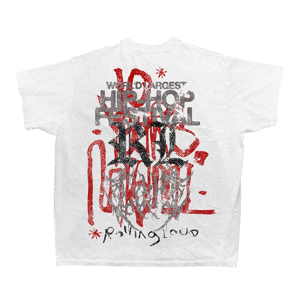 RL Core Distressed White Tee sold by Rolling Loud Merch product image thumbnail 2