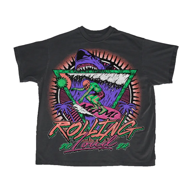 RL Miami 24 Dead Shred Black Tee sold by Rolling Loud Merch