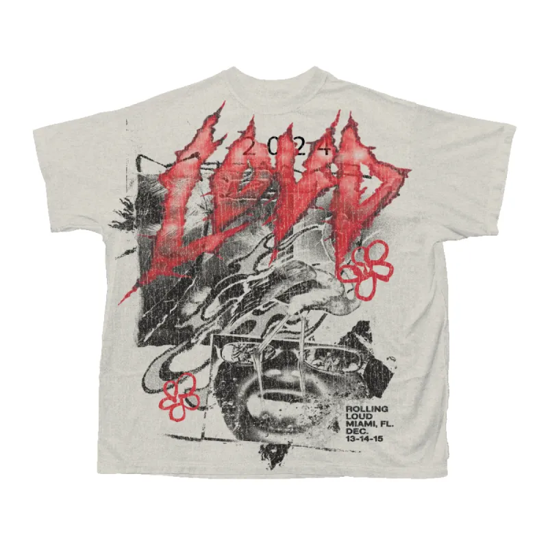 RL Miami 24 Loud Croc Off White Tee sold by Rolling Loud Merch