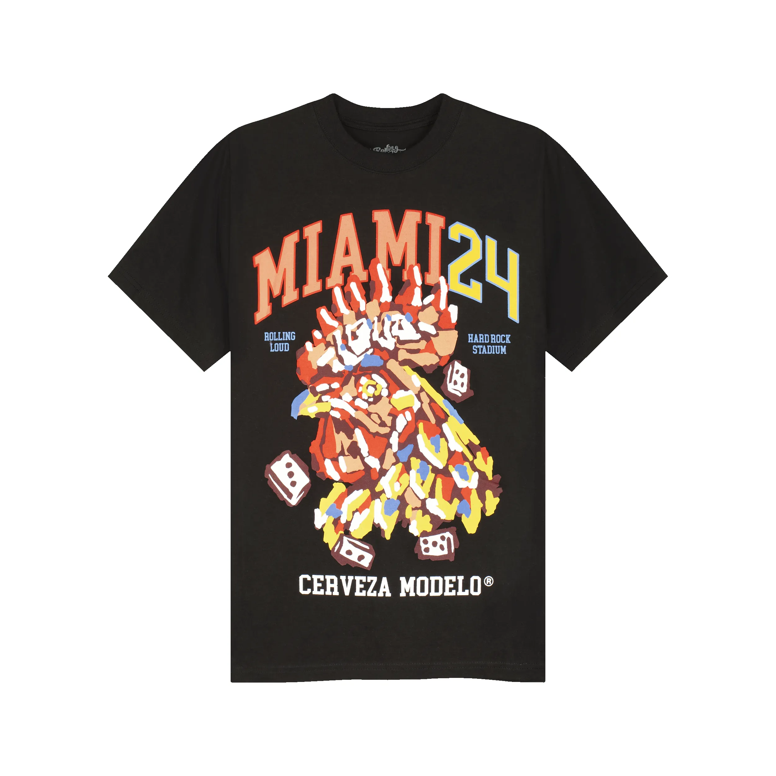 RL X Modelo Loud Rooster Black Tee sold by Rolling Loud Merch