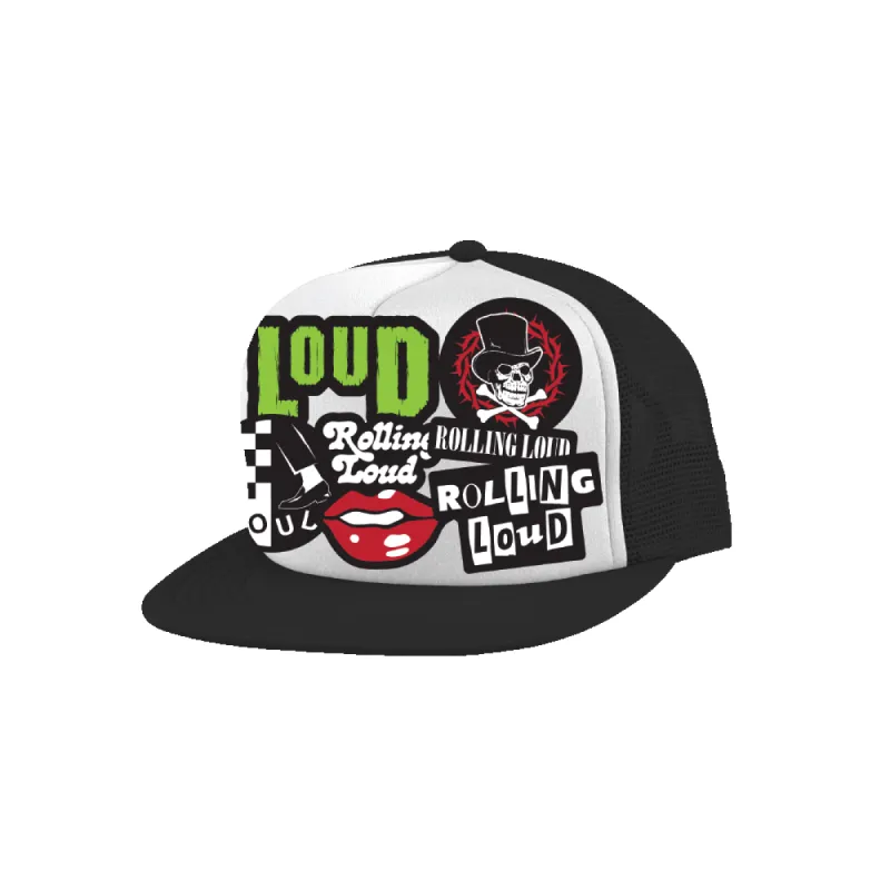 RL Loud Punx Black/White Trucker Hat sold by Rolling Loud Merch