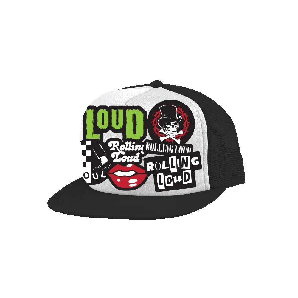 RL Loud Punx Black/White Trucker Hat sold by Rolling Loud Merch