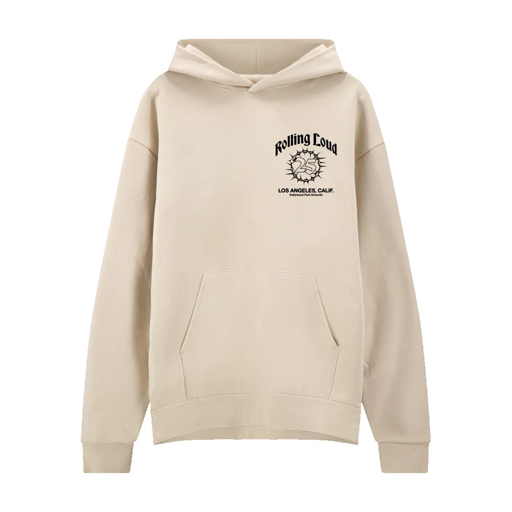RL LA 25 Ivory Lineup Hoodie sold by Rolling Loud Merch product image thumbnail 2