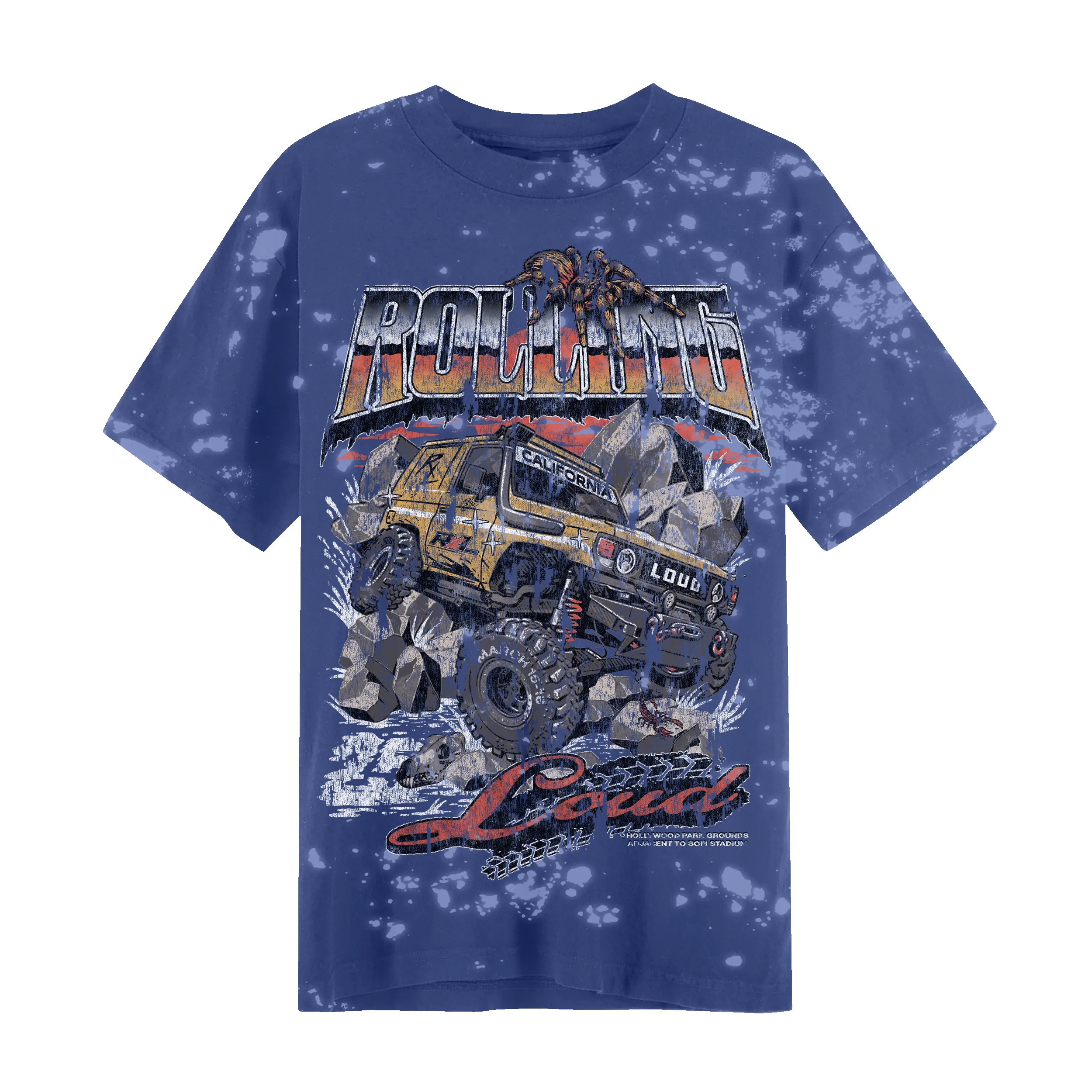 RL LA 25 All Terrain Blue Bleach Headliner Tee sold by Rolling Loud Merch