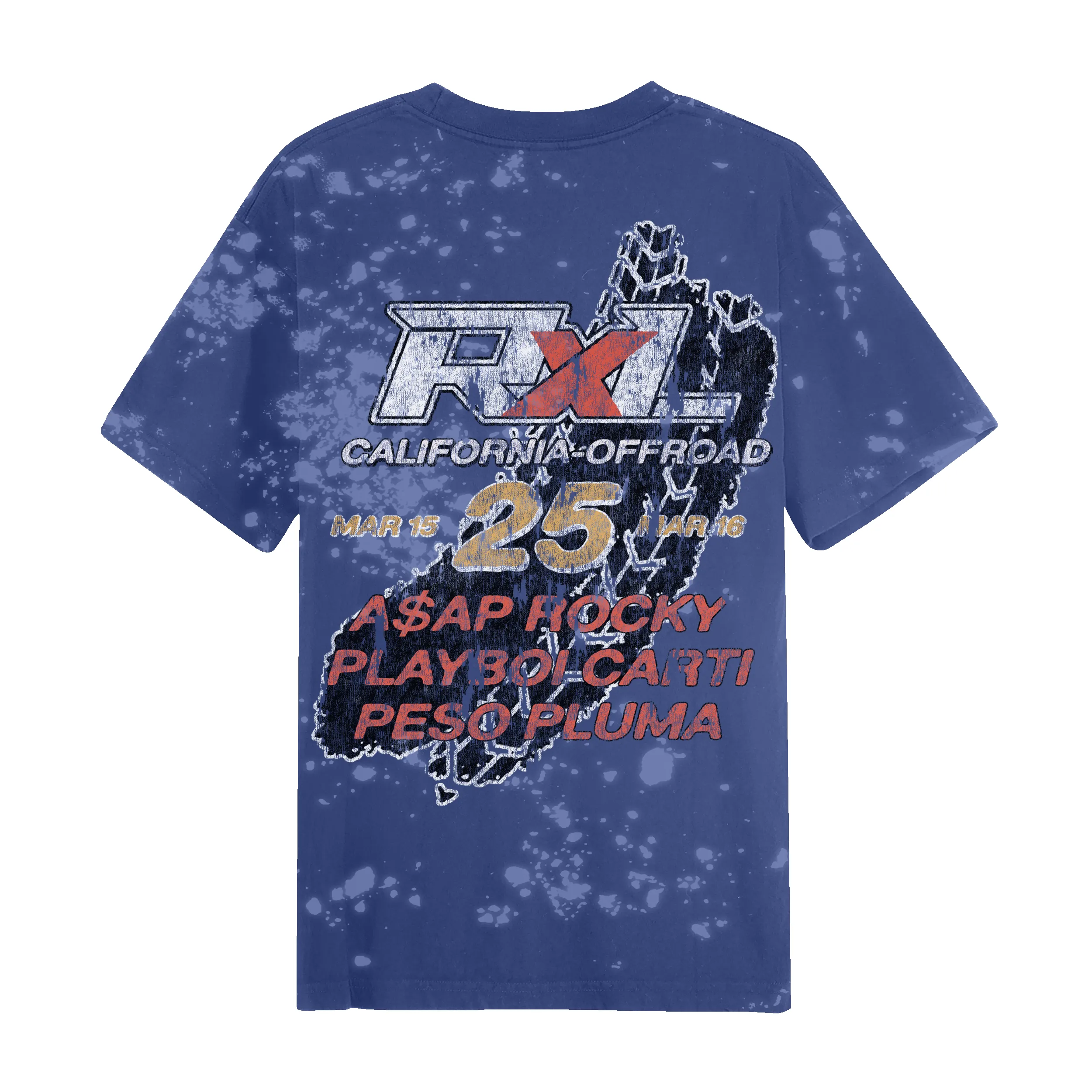 RL LA 25 All Terrain Blue Bleach Headliner Tee sold by Rolling Loud Merch product image thumbnail 2