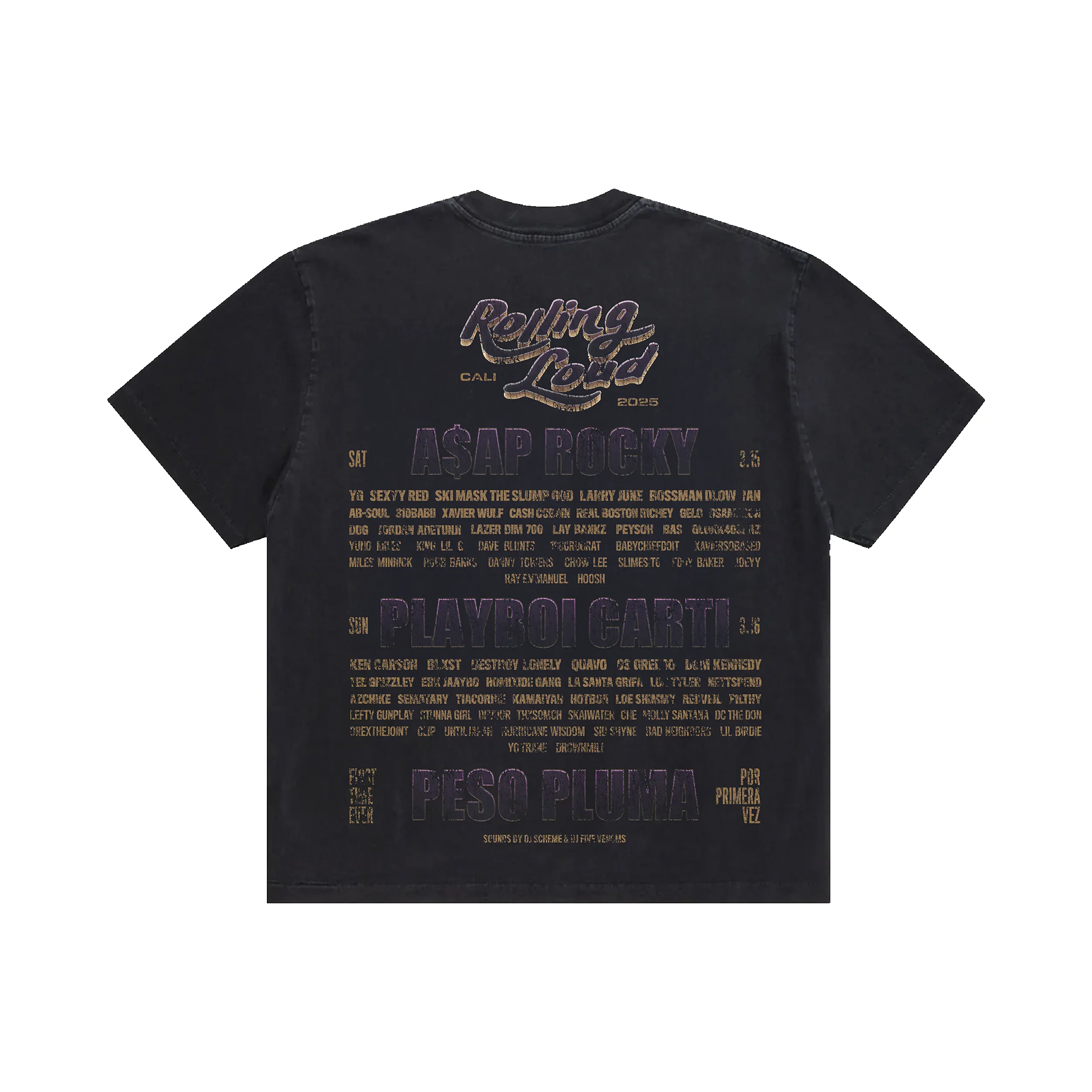 RL LA 25 3X Champs Black Lineup Tee sold by Rolling Loud Merch product image thumbnail 2