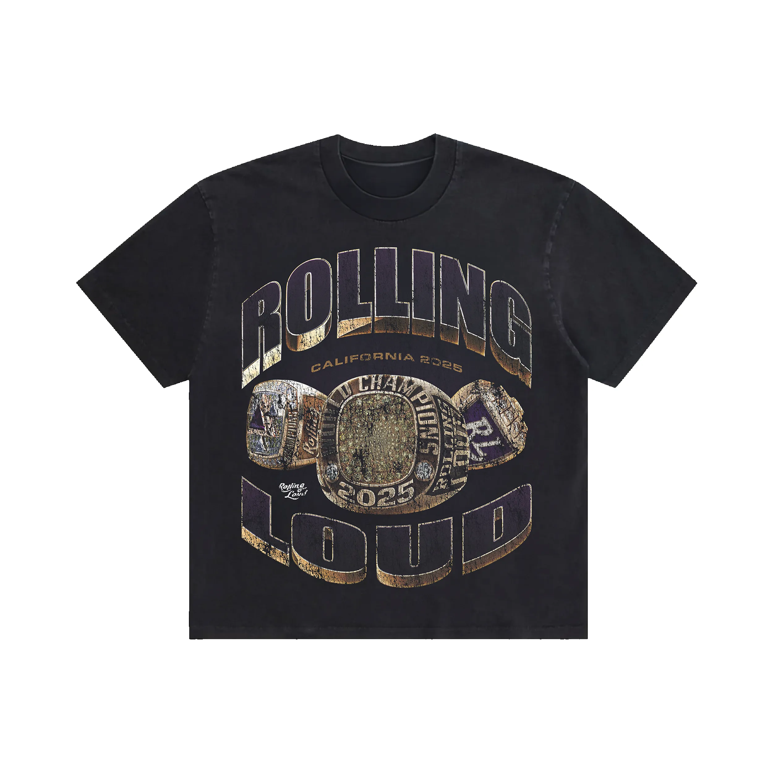 RL LA 25 3X Champs Black Lineup Tee sold by Rolling Loud Merch