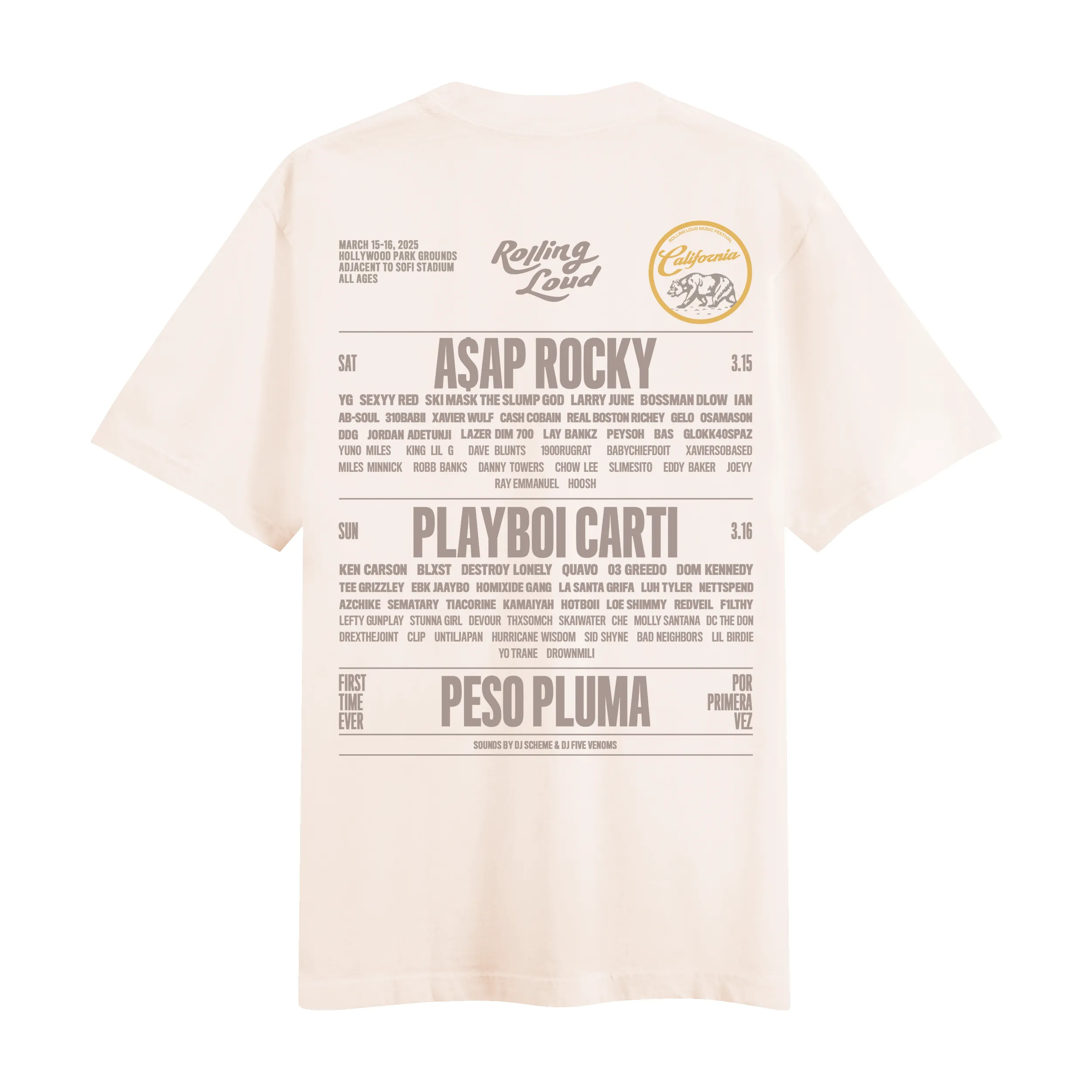 RL LA 25 Admat Ivory Lineup Tee sold by Rolling Loud Merch product image thumbnail 2