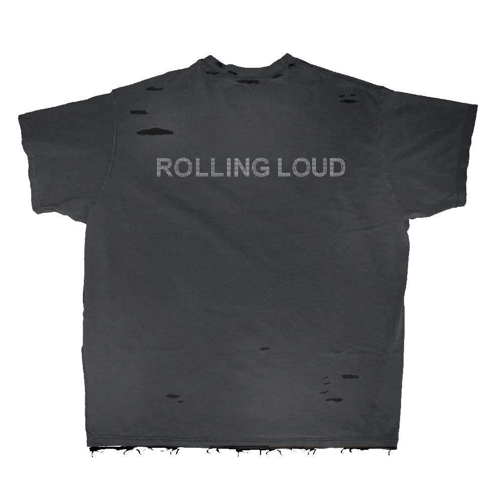 RL Rhinstone Logo Vintage Black Tee sold by Rolling Loud Merch product image thumbnail 2