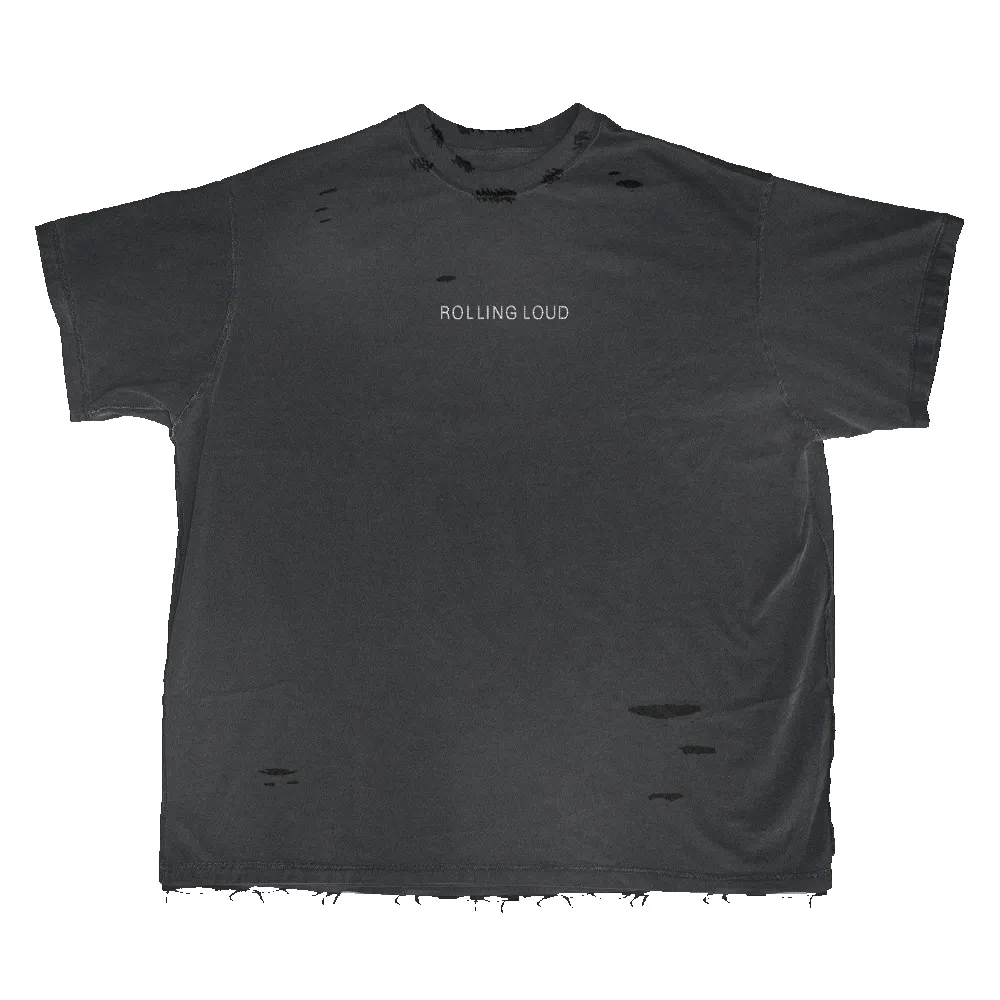 RL Rhinstone Logo Vintage Black Tee sold by Rolling Loud Merch
