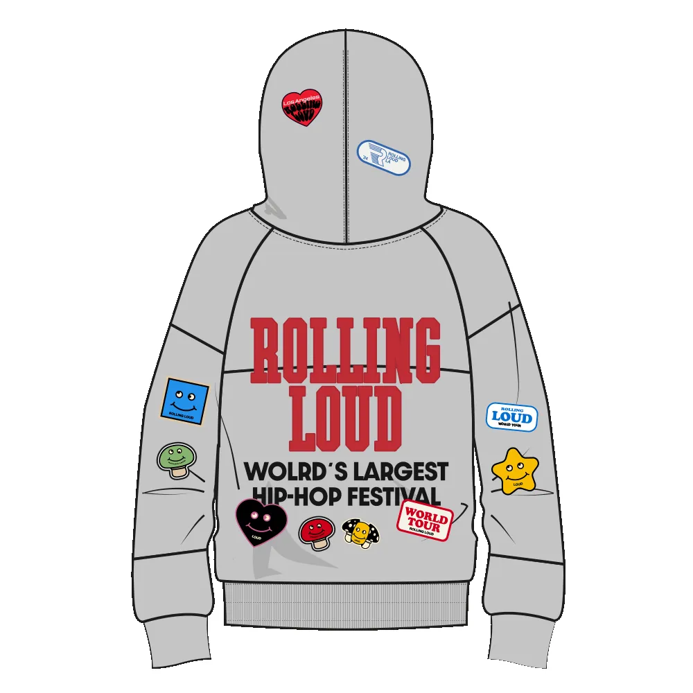 RL Patched Up Heather Grey Quarter Zip sold by Rolling Loud Merch product image thumbnail 2